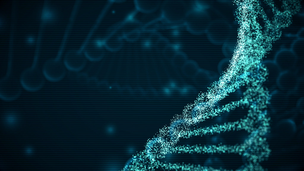 An illustration showing a DNA strand close-up.