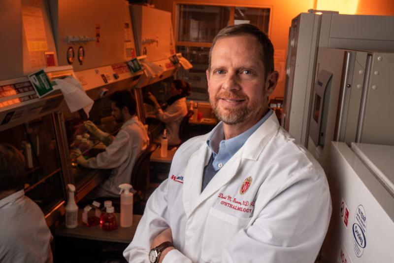 Portrait of David Gamm in his lab.