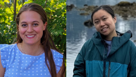 A composite photo of Bello and Choi's individual portrait photos.