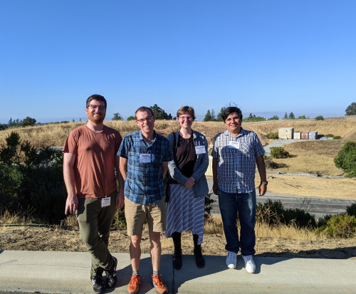 Ferguson, Bechtol, Gorsuch and Beas-Gonzalez stand together for a photo at the laboratory in California.