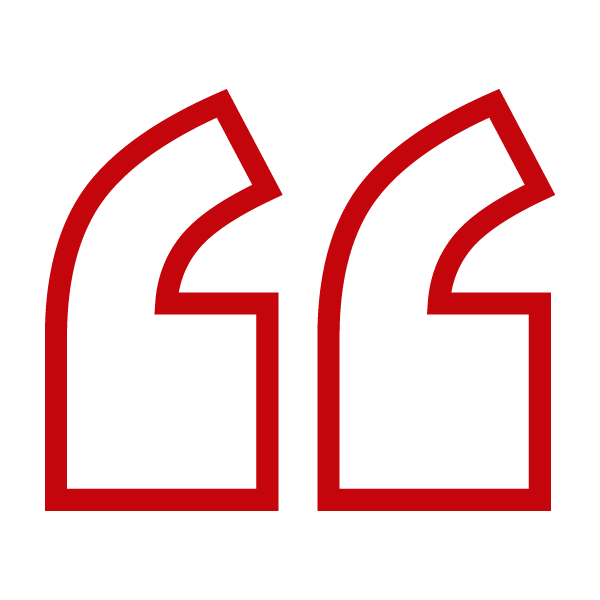 Red icon of quotation marks