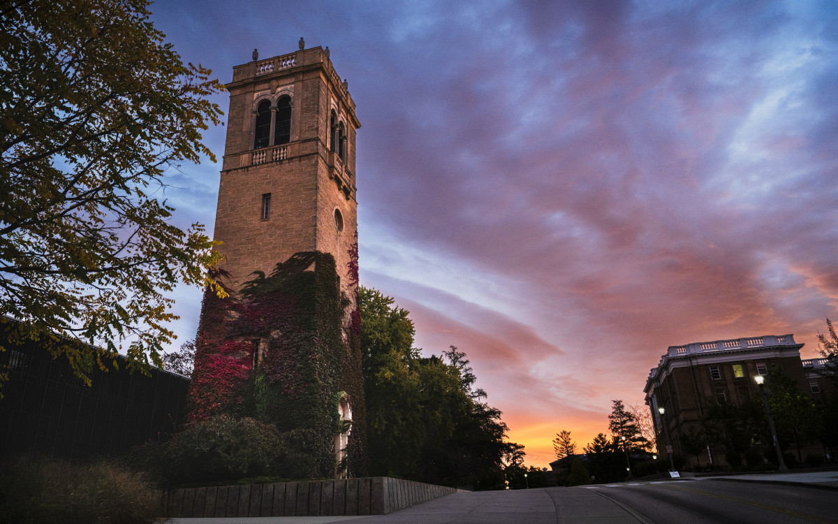 Tower structure at sunset