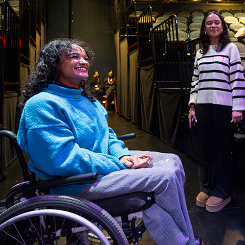 Actress Marissa Bode talking with fans