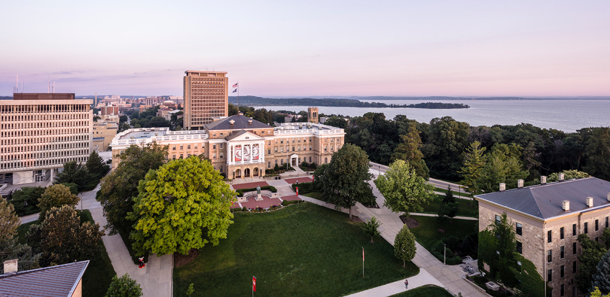 An aerial view of the the University of Wisconsin–Madison.
