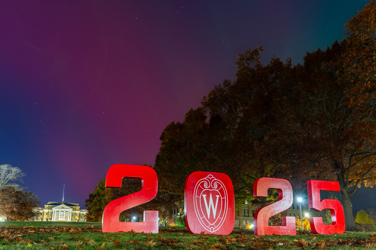 Large number signs making the year