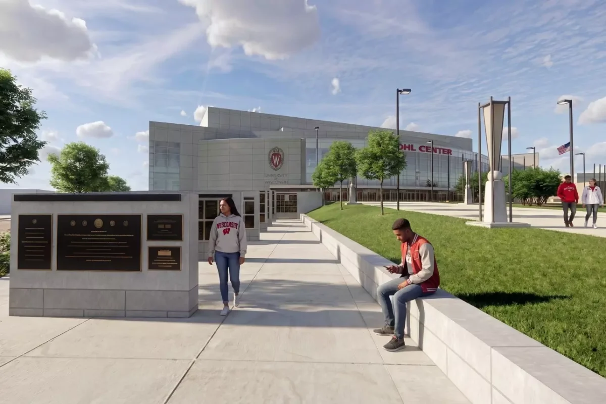Rendering of future Hall of Fame installation outside of the Kohl Center