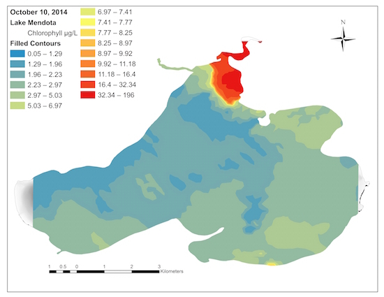 Illustration: Chlorophyll map of Lake Mendota