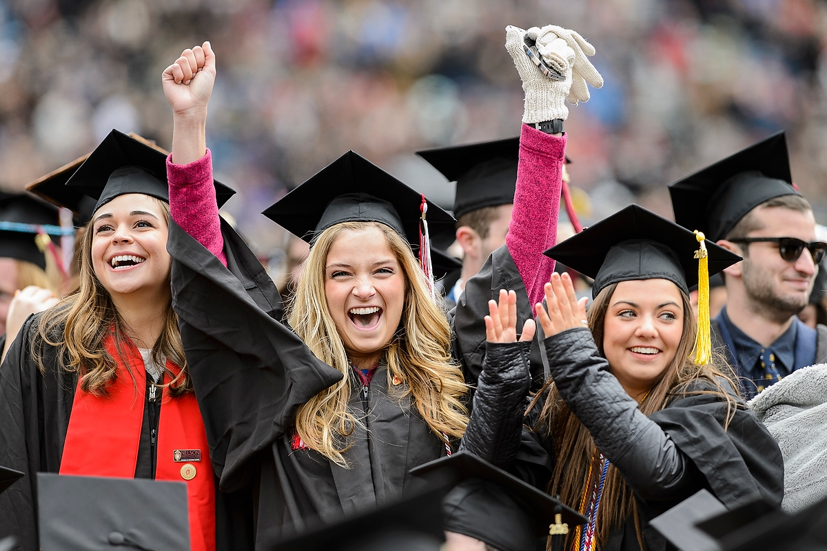 Photo from 2016 spring commencement in Camp Randall Stadium
